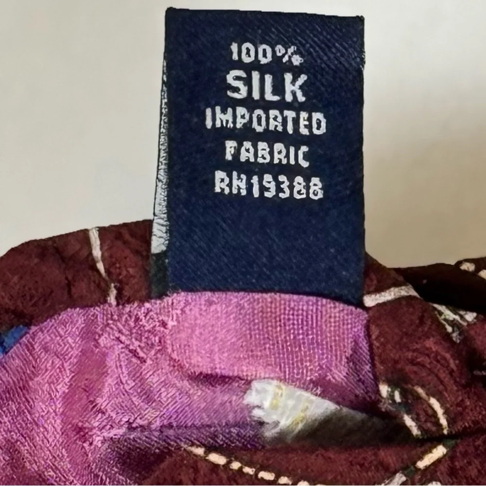 Nautica Men’s Necktie 100% Silk Burgundy Tie with Golf Motif